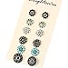 6 Pairs/Set Multicolor Round Flower Rhinestone Resin Rainbow Fashion Bar Stud Earring (Silver)