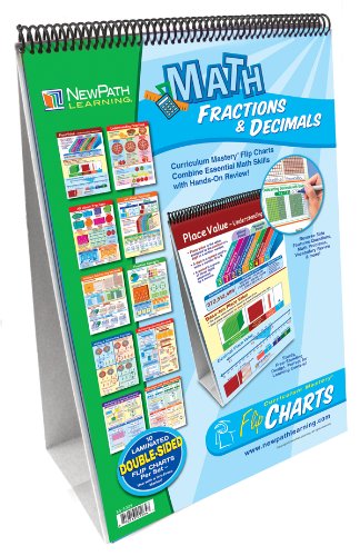 NewPath Learning Fractions and Decimals Curriculum Mastery Flip Chart Set, Grade 3-5