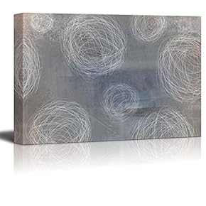 White Sketched Spheres on a Gray Chalkboard Background - Canvas Art Home Art - 12x18 inches