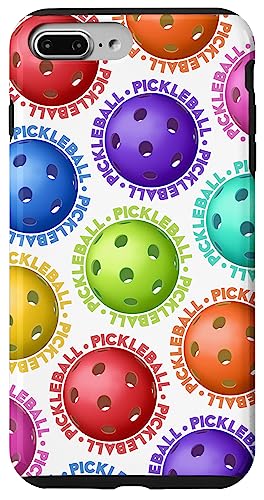 Pickleball Rainbow Color Balls Design for Pickleball Case for iPhone 7 Plus/8 P…