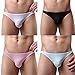 ADORNEVE Men 4 Pack Briefs Breathable Ice Silk Triangle Bikini Underwear