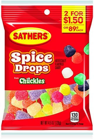 Sathers Spice Drops, 4.5 Ounce Bag, Pack of 12