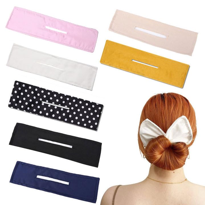 NITAIUN 7 Pieces Deft Bun Hair Bands Hair Piece Multi Color Magic Cloth Hair Clip Satin Twist Hair Bun Maker Hairstyle Bun Tool Hair Bun French Easy Bun Hair Accessories for Women Girls(Multicolor)