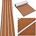 Zeeos EVA Foam Teak Floor Decking Sheet 94.5''x36'', Non-Skid-Self-Adhesive Flooring Synthetic Deck Marine Yacht RV Boat Flooring Mats