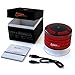 iFox iF013 Bluetooth Shower Speaker with Suction Cup-100% Waterproof-LED Light- FM Radio- Portable Wireless Speaker-8 hrs Playtime- Connects to All Bluetooth Devices (Red & Black)