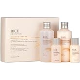 The Face Shop Rice Ceramide Moisturizing Skincare Set - Toner & Moisturizer, Korean Skin Care with Rice Water, Gift Set, Travel Size, Hydrating for Dry Skin