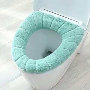 1 Stks dikker warm pompoen patroon wc-bril deksel ronde vorm pure kleur toilet stoel cover voor toilet (kleur: groen)