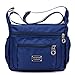 Soyater Nylon Crossbody Shoulder Bag, 9 Pockets (Navy Blue)