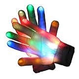 Glovion LED Gloves Light up Flashing Gloves Colorful Flashing Light-Emitting Gloves Game Party Decoration Gloves-One Pair