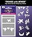 Things with Wings Tattoo Stencil Set for Glitter Tattoos / Tattoos for kids- 10 PC