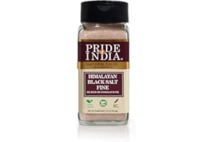 Pride Of India - Himalayan Black Rock Salt - Extra-Fine Grind, (4.0 oz, 113.4gm)- Kala Namak - Contains 84+ Minerals - Perfec