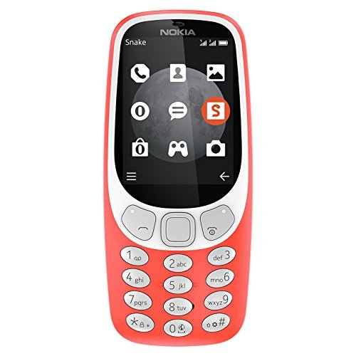 Nokia 3310 TA-1036 Unlocked Single Sim GSM 3G phone, 2MP camera with flash, No Warranty, Warm Red