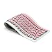 CHINFAI External Keyboard for Laptop Silicone Roll Up Folding Travel Portable Wired USB Keyboard for Tablet Computer PC (Pink)