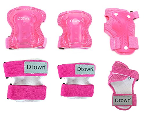 Dtown Child Kids Bike Cycling Bicycle Riding Protective Gear Set,Knee and Elbow Pads with Wrist Support Guards Multi-sports:Rollerblading,Skating,Volleyball,BMX