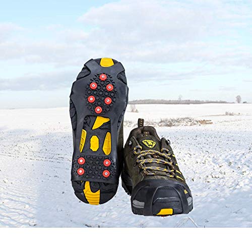 willceal Ice Cleats, Ice Grippers Traction Cleats Shoes and Boots Rubber Snow Shoe Spikes Crampons with 10 Steel Studs Cleats Prevent Outdoor Activities from Wrestling - Thumbnail 3