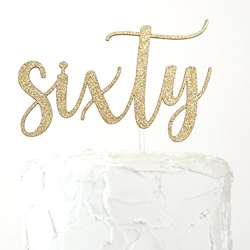 NANASUKO 60th Birthday Cake Topper - sixty - Premium quality Made in USA