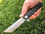 TacticalGearz TG Rogue X, Damascus EDC Folding Pocket Knife w/Sheath! Ball Bearing Pivot System! Razor Sharp Damascus Blade!
