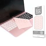 Premium Keyboard Cover,Ultra Thin Soft Keyboard Skin for MacBook Pro 13 Inch Without Touch Bar and MacBook 12 inch-Pink Rose