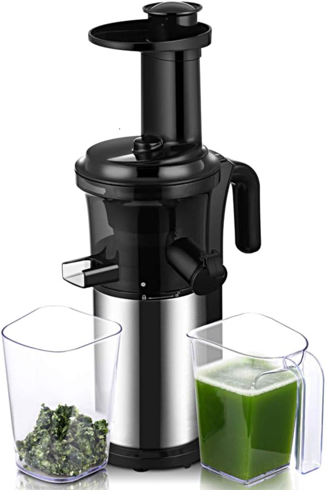 OPENDOORRED Stainless Steel, 200W BPA Free Masticating Slow Juicer, Fruit and Vegetable Juice Extractor Compact Cold Press Juicer Machine,a