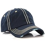 Plain Solid Color Thick Thread Vintage Distressed Baseball Cap Hat