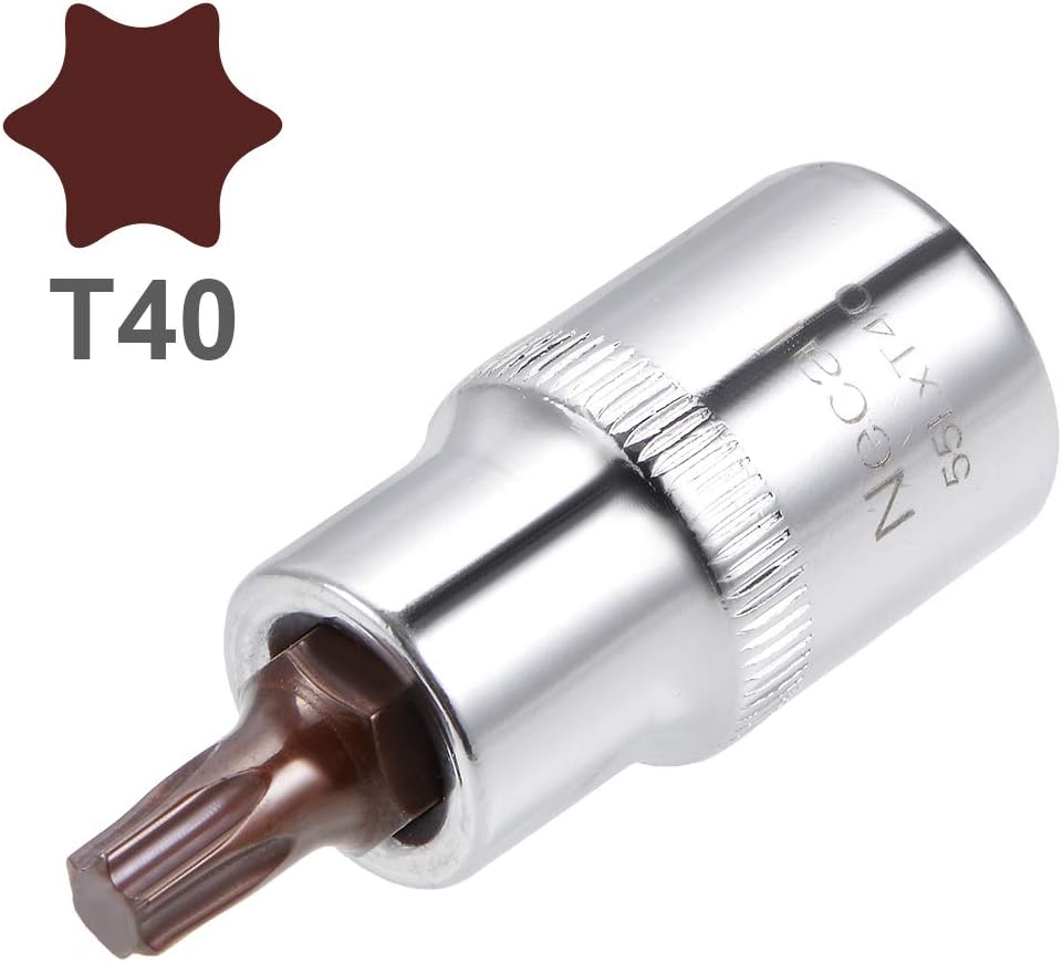 sourcing map 1/2-Inch Drive T40 Torx Bit Socket S2 Steel 55mm Length, T40 x 1/2" - Image 3