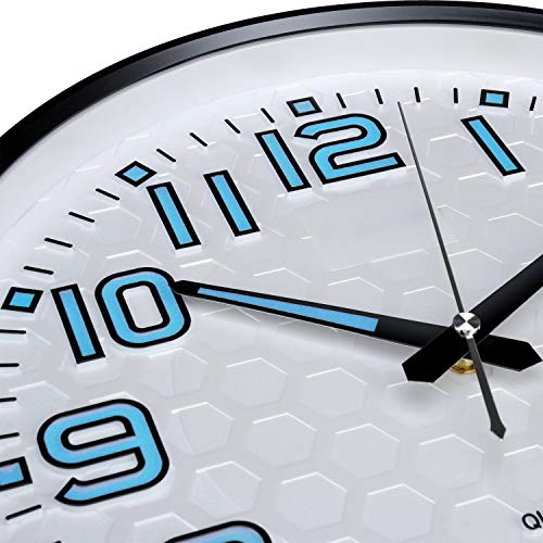 Plumeet Night Light Wall Clock 13'' Bedroom Wall Clocks with Silent Non