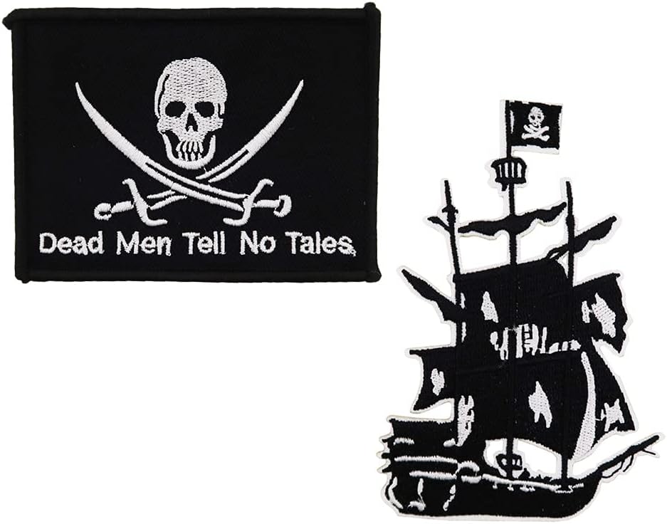 Mixed Media - Pirate Ship Goth Patch Embroidered Iron On Patches Halloween Costume DIY