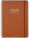 2020 Planner - Weekly, Monthly and Yearly Planner with Monthly Tabs, 6.3" x 8.4", January 2020 - December 2020, Thick Paper, Inner Pocket, Brown