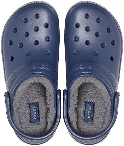 navy fuzzy crocs