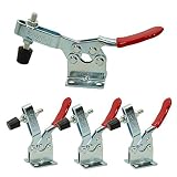 XRPAOWA 4 PCS Toggle Clamp 201B Hand Tool 198Lbs Holding Capacity Antislip Horizontal Quick Release Heavy Duty Toggle Clamp Tool