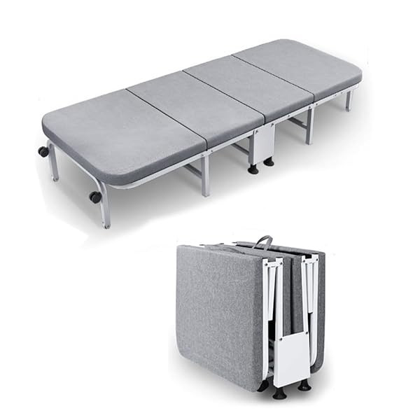 ECENTAUR ADULTS HEAVY METAL PORTABLE FOLDING BED FOLDABLE...
