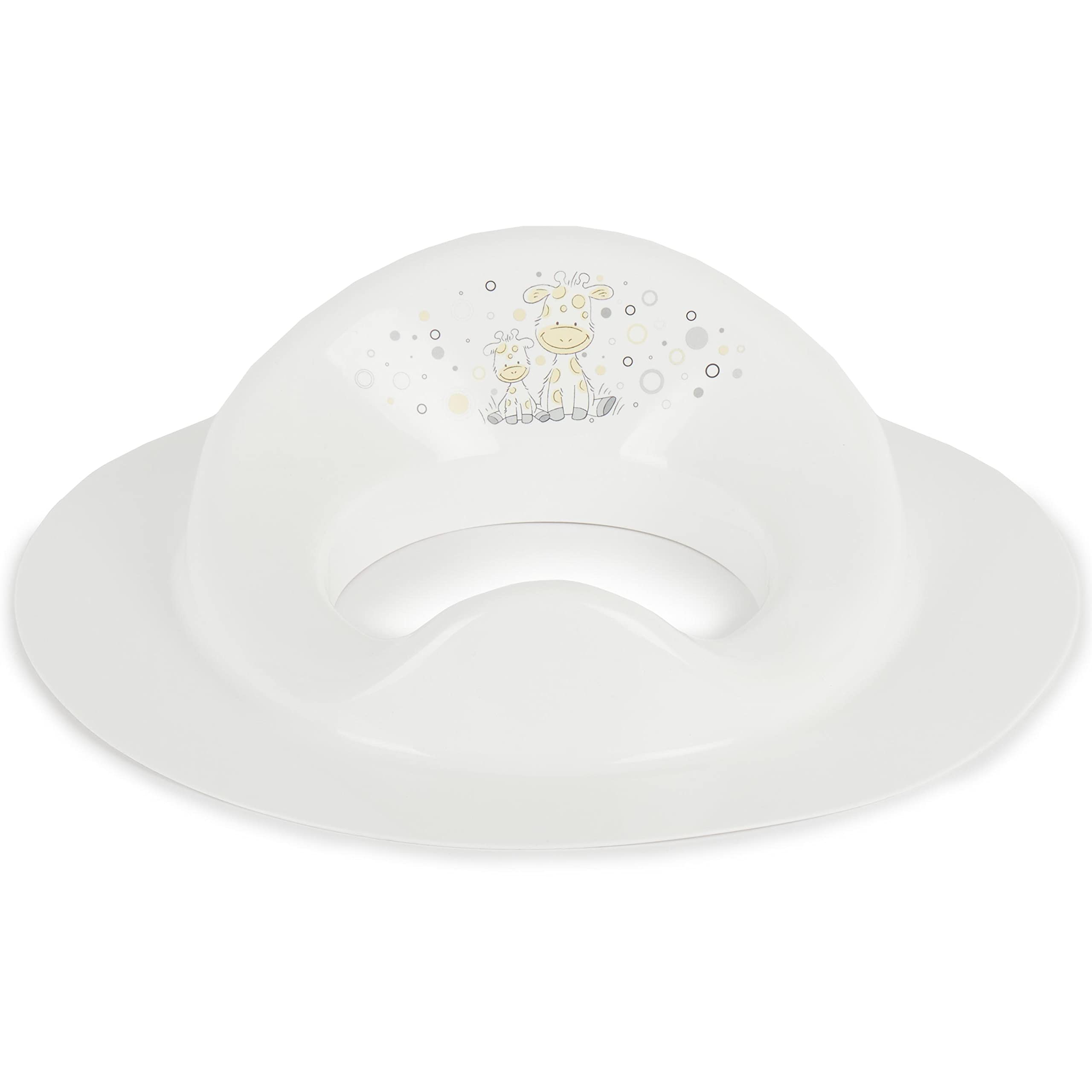 BIECO 11001706 - White Children's Toilet seat, with Giraffe Motif, Approx 32 x 36.5 x 5 cm, from 8 Months to 4 Years of Age