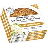 Cali'flour Foods Gluten Free, Low Carb Cauliflower Original Italian Pizza Crusts - 3 Boxes - (6 Total Crusts, 2 Per Box)