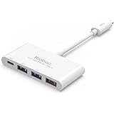 Yoobao Ultra Slim 4 port USB-C data Hub for New Macbook, Chromebook Pixel, Nokia N1, Nexus 6P and Other USB-C(Type C) Devices - White