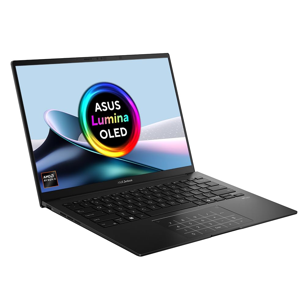 ASUS Zenbook 14 OLED UM3406KA Laptop | 14.0" 3K 120Hz OLED Screen | CoPilot+ PC | 17 Hours Battery | AMD Ryzen AI 7 350 | 16GB RAM | 1TB PCIe G4 SSD | Backlit Keyboard | Windows 11