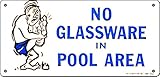 Poolmaster 41332 No Glassware Sign for Residential Pools