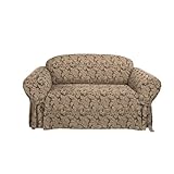 SureFit  Scroll Sofa 1 Piece Slipcover, Brown