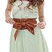 Nanxson Womens Bowknot Leather Wide Waist Band Self Tie Obi Cinch Belt PDW0009 tan