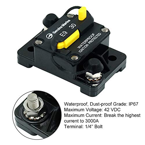 1 Circuit+Breaker+Automotive+12V+42VDC+Waterproof