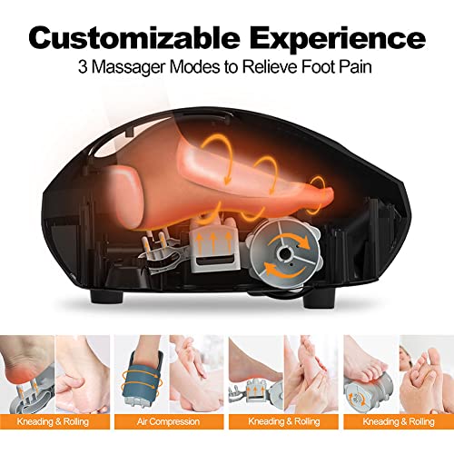 MUJERBAY Foot Massager Machine with Heat, FullCover Shiatsu Foot