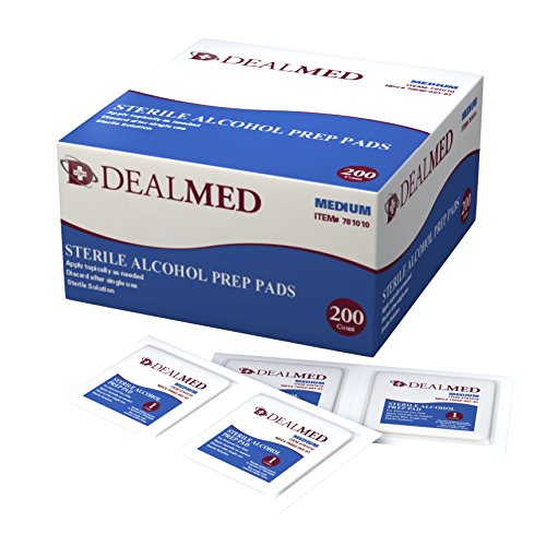 Dealmed Latex Free Sterile Alcohol Prep Pads (Box of 200)