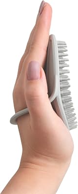 Shnuggle Baby Bath Brush Soft Silicone Bristles Grey Cradle Cap view 2