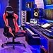 Vitesse Gaming Chair Sillas Gaming Racing Style Computer Gaming Chairs for Adults Ergonomic Desk Comfortable Chair High Back Swivel Executive Leather Chair with Lumbar Support and Headrest (Red)