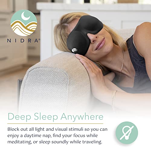 Nidra Sleep Mask Light Blocking, Deep Rest Blackout Eye Mask for