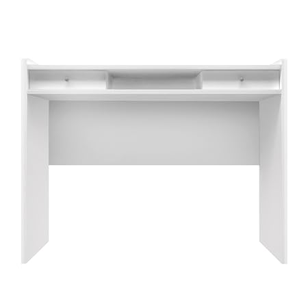 Furniture 247 Moderner Arbeitsplatz/ Heimbüro-Schreibtisch mit 2 verdeckten Schubladen - Weiß