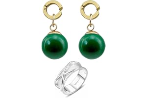 MANYEER Goku Earring and Ring,One Pair of Anime Black Goku Cosplay Accessories Earrings Clip and Ring