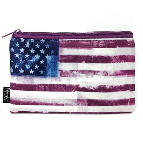 Monster Stationery - Single-Pocket Neoprene Pencil Case - Distressed Flag Series - USA Stars and Stripes