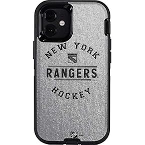 Skinit Decal Phone Skin Compatible with OtterBox Defender Case for iPhone 12 Mini - Officially Licensed NHL New York Rangers Black Text Design