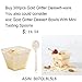 BUCLA 300PCS Gold Glitter Plastic Dessert Set-Include 100pcs Plastic Plates 6.5inch,100pcs Plastic Dessert Forks 5inch and 100 Disposable 9oz Gold Glitter Plastic Cups Perfect for Weddings& Parties