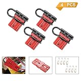 BUNKER INDUST 50A 6-10 Gauge Battery Quick Connect Disconnect Wire Harness Plug Kit 4 Pcs Battery Cable Quick Connect Disconnect Plug for Winch Auto Car Trailer Driver Electrical Devices,Red